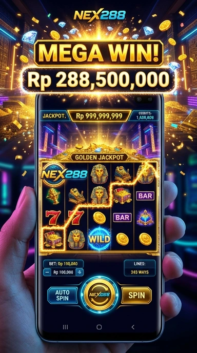 Tampilan antarmuka pengguna yang sederhana di aplikasi nex288.